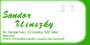 sandor klinszky business card